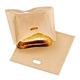 Bolsas para tostar Antiadherentes Toastabags resistentes al calor reutilizables, ideales para sándwiches de queso a la parrilla Pastelería para pizza, paquete de 6 piezas