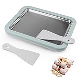 DBREAKS Fabricante de rollos de helado,Plancha para Helados, Maquina de hacer helados,INstant Ice Cream Roll Maker,Heladera Instantánea de acero inoxidable para helado de yogur helado sorbete,verde