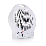 YOEVU - Calefactor Portátil, 2 Modos de Calor 1000/2000 W, Termostato Ajustable, Modo Ventilador, 12,8 x 22,3 x 26,1 cm