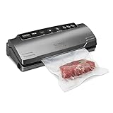 CASO VC10 Plus Edition - Envasadora al vacío doméstica compacta - Soldadura hasta 30 cm de ancho - Maquina al Vacio de Alimentos - Aplicación gratuita Food Manager - Incluye 50 Bolsas CASO