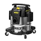 DeWalt Aspirador en Seco y Húmedo, Aspirador Industrial de Acero Inoxidable, 1050W, 20L, DXV20S, Plata