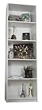 KUBUTKU Estantería Librería Universal Abierta para Oficina y hogar con 5 Compartimentos, Altura 182 cm, Profundidad 30 cm (Blanco, Ancho 50 cm)