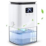 Deshumidificador Deshumidificadores de Humedad Silencioso con Descongelación Automática Modo Dormir, Bajo Consumo 1300ml, Apagado Automático 7 Colores Luz para Hogar