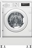Siemens WI14W443 - Lavadora empotrable iQ700, carga frontal con capacidad de 8 kg, 1400 rpm, speedPack L, pantalla LED, timeLight, blanco, 60 cm