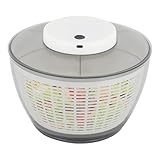 Fricienc 4,75 l Deshidratador de verduras para frutas y verduras, lavadora eléctrica, centrifugadora de ensalada, acero inoxidable, grande, automática, ensalada de verduras, centrifugadora eléctrica