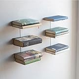 MILUKA Libreria Invisible Vertical 35 cm | Estantería con 3 Estantes Flotantes | para Libros, Baldas, Repisas de Pared (Set de 2, Blanco)