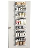 TOPWE Estante de especias para colgar sobre la puerta, 8 niveles de metal para colgar en la parte trasera de la puerta, estantes colgantes ajustables para despensa con gancho, almacenamiento detrás de