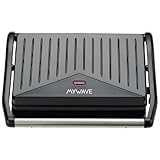 My Wave - Mini Contact Grill - Potencia de 800W- Sandwichera - Para Todo Tipo de Alimentos - Apertura de 90º - Parrilla Eléctrica con Placas Antiadherentes - Medidas: 22,5 x 14 cm