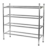 MAXELLPOWER Zapatero, organizador zapatos, zapatero metalico 4 baldas, estanteria zapatos, zapatero entrada recibidor, con estilo y elegancia 62x23x67cm (4 BALDAS)