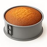 CHEFZOCO Molde repostería redondo, Molde para Bizcochos, Molde para Horno, Molde Tarta, Molde Pasteles, Soporta hasta 230ºC, Antiadherente, Desmontable, Diámetro interno 24 cm, Silicona, Gris