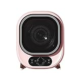 Mini secadora de ropa eléctrica portátil, capacidad de carga frontal, secadora de ropa compacta con tina de acero inoxidable, secadora de ropa eléctrica de 500 W, para apartamento, dormitorio pink