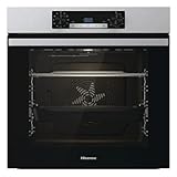 Hisense BI62216AXE2 - Horno Hidrolitico, Clase A, Guía Telescópica, Gran Capacidad 77L, Cocción Simultánea x5, Doble Grill, Calentamiento Rápido, Inox