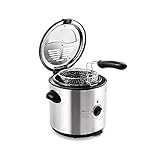 Freidora Eléctrica, Mini Freidora, Pequeña Máquina De Papas Fritas Redonda Para El Hogar, Freidora De Alitas De Pollo Frito,1.5L