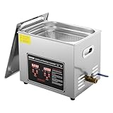 VEVOR Limpiador Ultrasónico 10L, Bandeja Ultrasónica Digital de Acero Inoxidable con Calefacción Tiempo y Temperatura Ajustable Dispositivo de Limpieza Ultrasónica para Joyería Gafas Relojes