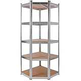 Arebos Estantería Esquinera | Estanteria Metalica | Estanterias Almacenaje 180x70x70cm | 875 kg | Estanterías Metálicas | Estanterias Metalicas Almacenaje | 5 Baldas