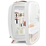 KFO Mini belleza refrigercuidado de la piel nevera 6L nevera maquillaje seguro y silencioso proteger sus cosméticos Ideal para el almacenamiento de cosméticos dormitorio (Blanco lechoso+++)