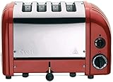 Dualit Tostadora clásica de 4 ranuras con jaula de sándwich, rojo 40591