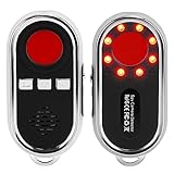 Towwoo Detector de Cámara Oculta, Hidden Camera Detector, Alarma de Seguridad LED con Luz de Flash, USB Recargable, Micrófono Espia Oculto para Habitación de Hotel, Baño Público, Vestuario Negro