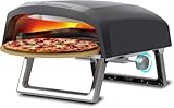 MasterPRO Napoli - Horno giratorio portátil de gas para pizzas - Cocción rápida y uniforme - Potencia hasta 500 °C - Pizzas listas en 60 segundos - Bolsa de transporte y bandeja de piedra incluidas