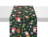 HAMOOM 28CM* 270CM Camino de Mesa Navidad Manteles Navideños Detalles Navidad Baratos Cosas Decoracion Centro de Mesa Adornos Articulo Decoración Fiesta Comunion Nochevieja Verde Santa Xmas.