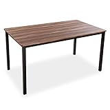 Versa Amaia Mesa de Comedor para Cocina, Terraza, Jardín o Comedor, Medidas (Al x L x An) 76 x 80 x 140 cm, Madera y Metal, Color Negro