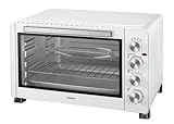 Horno convección sobremesa INFINITON HSM-26B61 - Blanco, 60 litros, 2500W, Temperatura hasta 230°C, temporizador hasta 60 minutos, Función asador