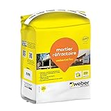 Mortero refractario para montaje y montaje de ladrillos refractarios, 5kg, WEBERCEL FEU, WEBER