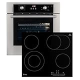 Conjunto: 60cm Horno electrico empotrable BO8810SS + 59cm Placa vitrocermica KK590RL | Parrilla | Aire caliente | Extracciones telescópicas | Temporizador automático | SET8810KK59RL