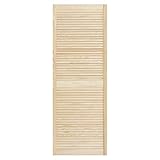 Puerta de lumbrera Madera de pino Abierta Listo para pintar Puertas internas de armario Louvre Puertas de armario con listones Varios tamaños (1700 mm (67 ) de altura 594 mm (23.4 ) de ancho)