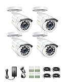 Anlapus 1080P Kit de Cámaras de Vigilancia Exterior 4pcs Cámara de Seguridad, 20M Visión Nocturna, Blanco