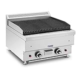 Royal Catering RC-GLRG600 - Barbacoa de piedra volcánica (2 x 7200 W, 50 x 47 cm, 4,5 kg, gas volcánico, 0 - 460 °C, gas propano de acero inoxidable, hierro fundido, acero)