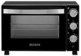 Becken Horno Eléctrico de Sobremesa, Capacidad 30L, 1500W, Temporizador 60 Min, Negro