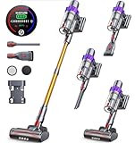 Aspiradora sin Cable 450W/40KPA, 55 Minutos de Autonomía, Aspirador Vertical, Modo Automático, Aspirador Escoba sin Cable Potente, Luz LED Cepillo, Pantalla Táctil LCD, Ideal para Suelos y Alfombras