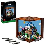 LEGO Minecraft Mesa de Trabajo Maqueta para Adultos Inspirada en el Videojuego con Figuras, Criaturas y Biomas del 15 Aniversario, Regalo para Hombres y Mujeres, Decoración del Hogar 21265