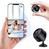 Camara Espia 1080P HD de vigilancia inalámbrica de Interior/Exterior, WiFi cámara de vigilancia portátil con visión Nocturna IR, detección de Movimiento.