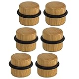 Kukicu Topes para Puertas – Tope Puerta Adhesivo de Madera para Suelo – Tope Autoadhesivo para Suelos Madera – Discreto y Elegante - Pack 6 unidades (Roble) (6)