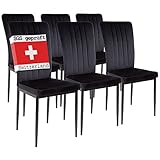 Albatros Silla de Comedor Modena, Set de 6 sillas, Negro, certificada por la SGS