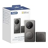 Aqara Timbre de Vídeo G4 (Timbre Incluido), Cámara de HomeKit Secure Video FHD 1080p, Reconocimiento Facial Local y Automatizaciones, Inalámbrico o con Cable, Soporta Apple Home, Alexa, Google, Gris