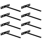 Soporte Estanteria Pared, SAYAYO Estantes Flotantes Invisibles Metal Escuadras para Estanterias Metalicas Soporte Oculto Balda Negro Mate para Cocina, Baño, Dormitorio, Sala, EJY8006B-8P