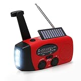 Zunate Radio Meteorológica de Emergencia NOAA Manivela de Mano con Energía Solar, Carga USB Radio de Supervivencia Radio Am FM con Linterna, Alarma SOS, Cargador de Teléfono Celular para Exteriores