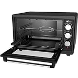 Suinga Horno Eléctrico de Convección 38L | Potencia 1800W | 52,7x45,3x33,7 cm | Función Rustipollo y Brocheta | Termostato Ajustable hasta 250ºC | Incluye Rejilla y Bandeja | Temporizador de 90 min