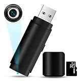 SURKOS Mini Camara Espia Oculta USB, Camara Vigilancia Interior, Camaras Espias Camufladas 1080P Real (Pack Premium 2025 sin Luz al Grabar y 512GB) Incluye MicroSD 32GB con Detección de Movimiento