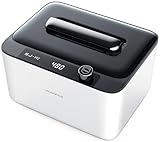 Hogance Limpiador Ultrasónico 900ML, 50W 45kHz Máquina de Limpieza Ultrasónica con Tiempo Digital para Joyas, Anteojos, Reloj de Pulsera, Dentaduras Postizas, Anillos, con Modo Degas, Blanco+Negro