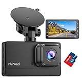 Zhiroad Dash CAM Coche, 1080P FHD Dash CAM con Pantalla IPS de 3', Gran Angular de 176°, Cámara para Coche con Tarjeta SD 32G, Visión Nocturna, Grabación en Bucle, Modo Estacionamiento, Sensor G, WDR