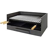 Imex El Zorro Cajón para Barbacoa con Parrilla de INOX, 61 x 40 x 33 cm, Gris FORJA, 71515
