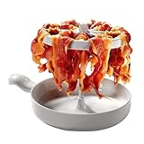 Adorable Microondas Bacon Cooker, Cocina Microondas Tocino Cocina Parrilla, Bacon Cooker con Silicona Brush, Microondas Tocino Grill, Household Microwave Barbacoa Grill for Oven Cooking