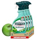 Sanytol - Limpiador Desinfectante Multiusos, Perfume Manzana - Pack de 4 x 750 Ml = 3L