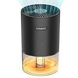 CONOPU Deshumidificador Electrico Bajo Consumo Silencioso, Deshumificadores de Humedad Apagado Automático, Desumificadores para la Humedad Antihumedad, Dehumidifier con 7 Colores Luz Negro
