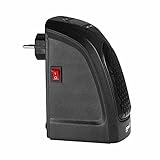 RAYDAN - Mini Calefactor Eléctrico Portátil de Enchufe a Pared, Temporizador, Sensor Antivuelco, Protección Sobrecarga, Regulable 15-32º, 400W, Diseño Compacto, Negro