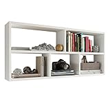 MATKAM Estante Colgante TEO de Aspecto Moderno, Ancho 113,6 x Alto 50 x Fondo 25cm, Estante de Pared Disponible en Varios diseños, para Estudio, salón, Dormitorio o habitación Juvenil (Blanco)